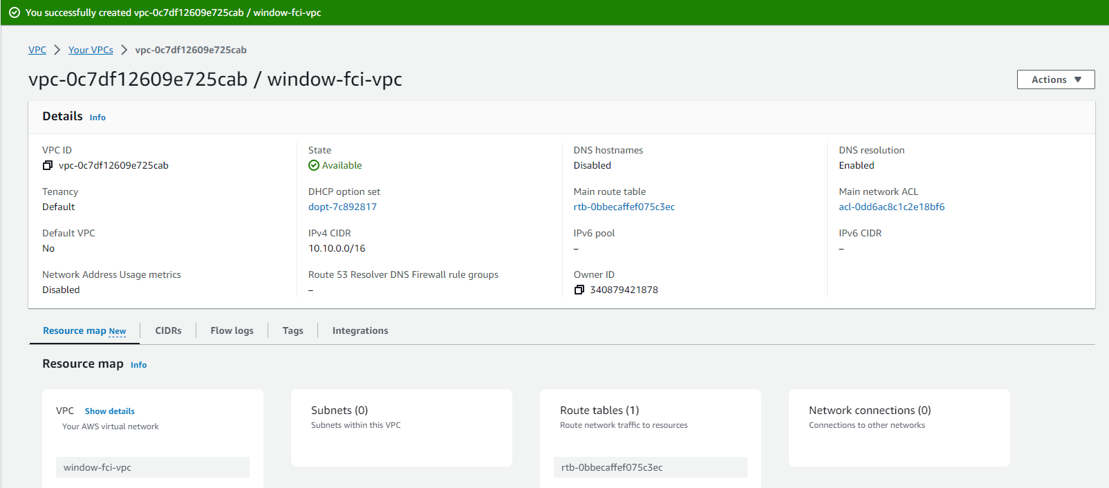Create VPC